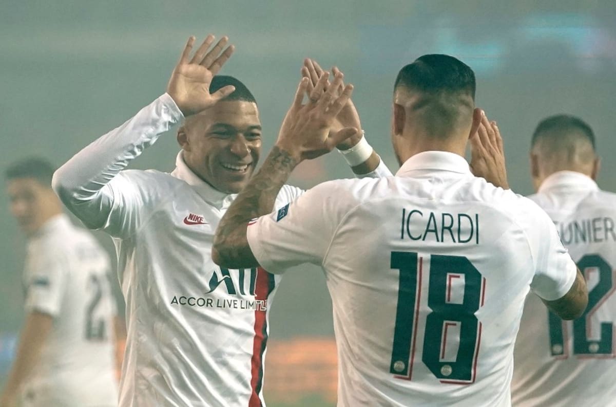 Triplete de Mbappé y doblete de Icardi le dieron el triunfo al PSG ante Club Brujas