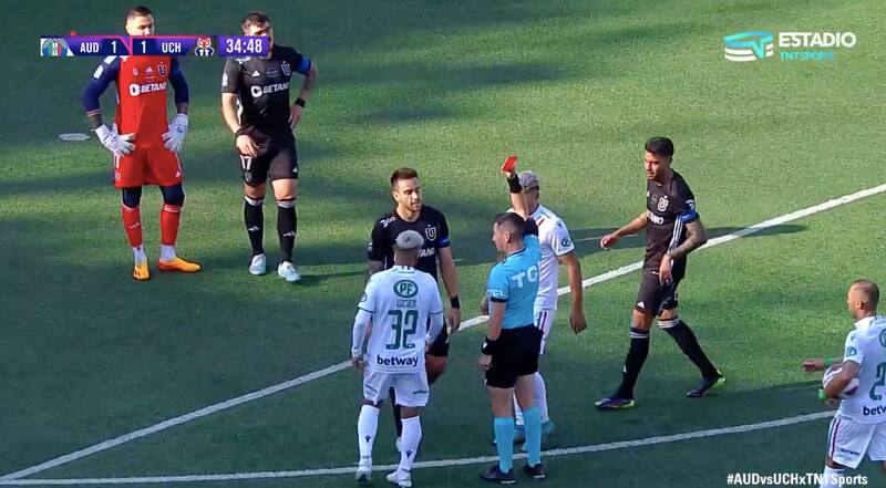 Matías Zaldivia fue expulsado en el encuentro de Audax Italiano vs la U.