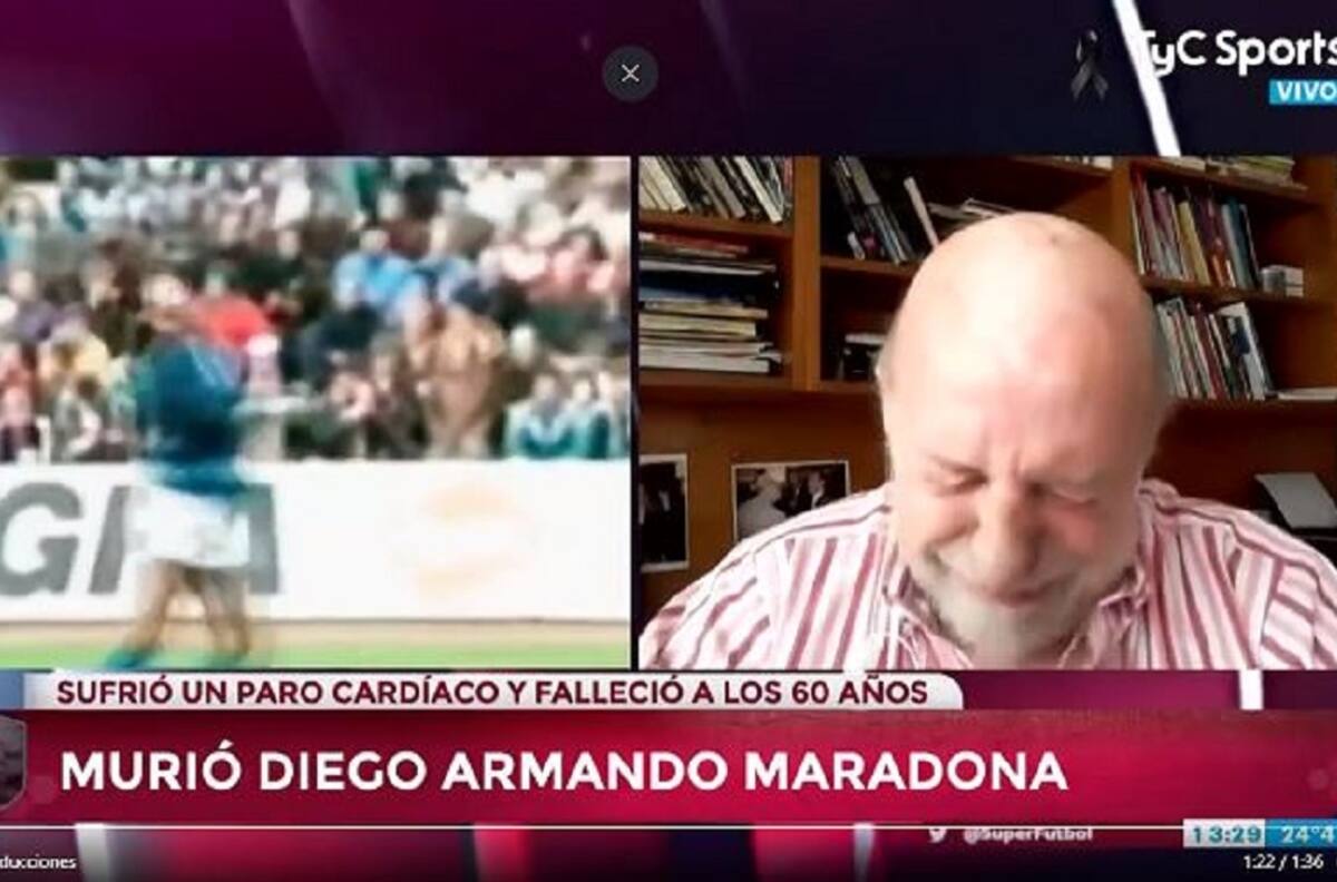 El desconsolado llanto de Pagani tras fallecimiento de Maradona: "Murió el fútbol"