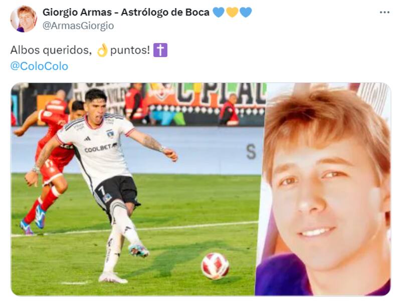 La publicación que lanzó Giorgio Armas tras el partido de Colo Colo vs Deportes Iquique