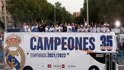 VIDEO| El alocado festejo de los jugadores del Real Madrid en el bus de campeones con los hinchas