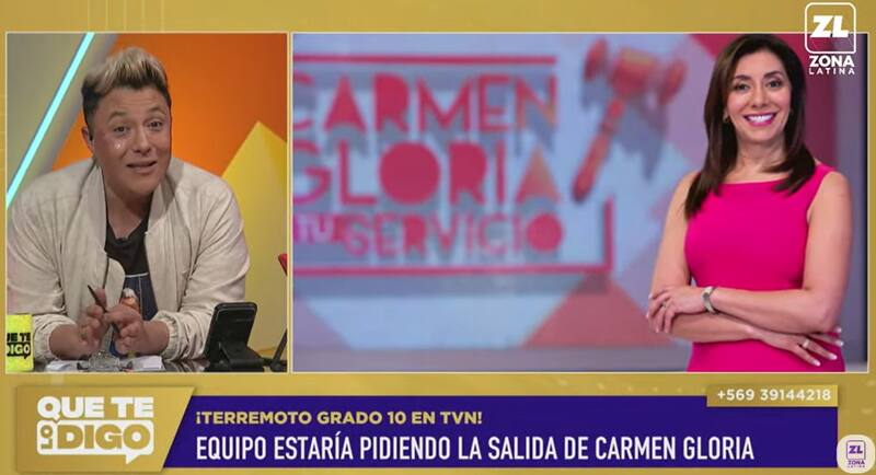En "Que te lo digo" revelaron detalles de la polémica en "Carmen Gloria a tu Servicio". Créditos: Pantallazo Zona Latina
