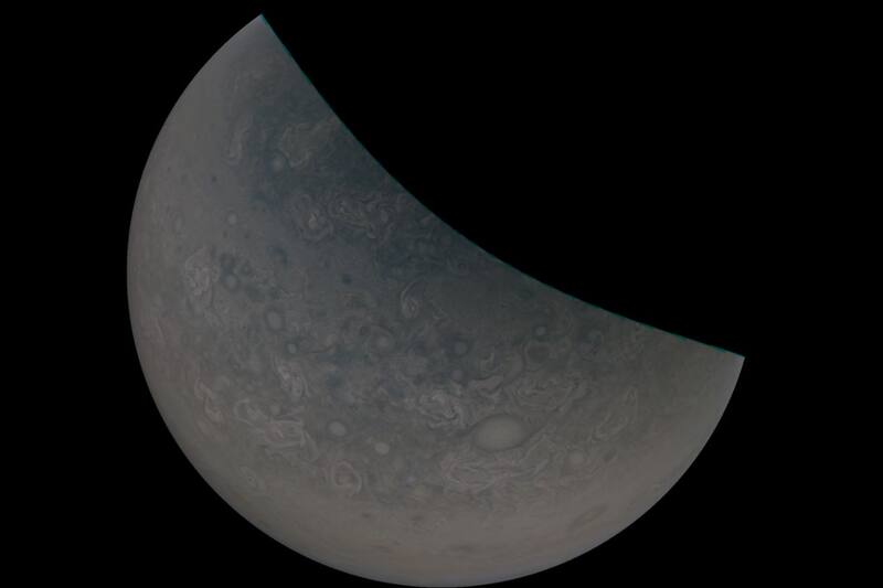 Imagen sin procesar de las nubes de Júpiter.