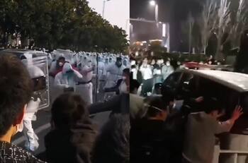 VIDEO | El descontrol de los ciudadanos de China en protesta en contra de las duras políticas anti Covid-19
