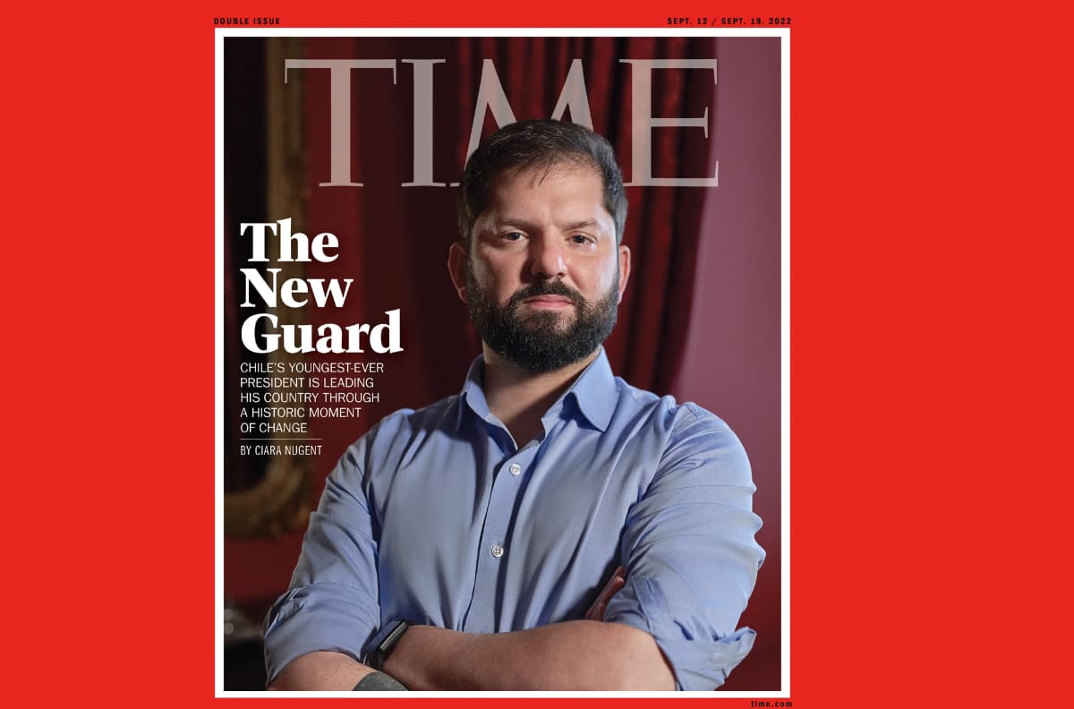 Presidente Boric protagoniza portada de revista TIME de cara al Plebiscito de este 4 de septiembre