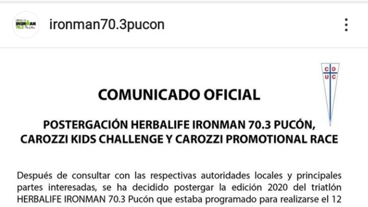 Ironman 70.3 de Pucón fue suspendido por la crisis social del país
