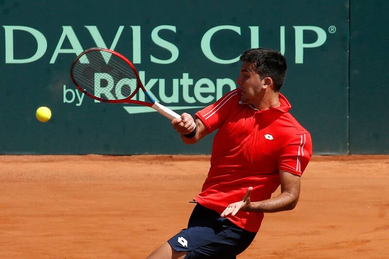 Tomás Barrios estaba siendo superado por Fabio Fognini en Río. Foto: Agencia Aton.