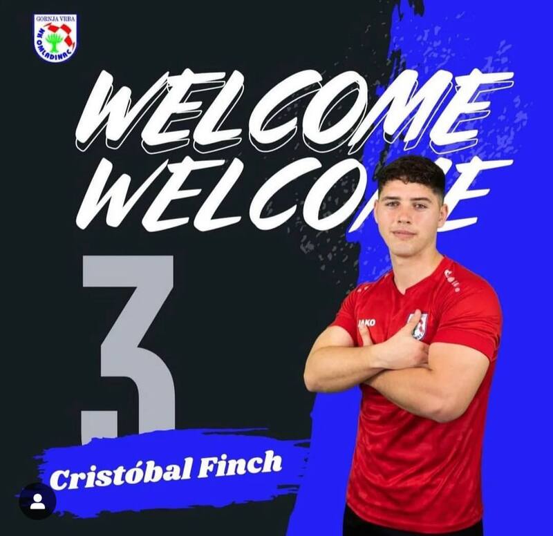 Cristóbal Finch siendo anunciado por su nuevo club en Croacia.