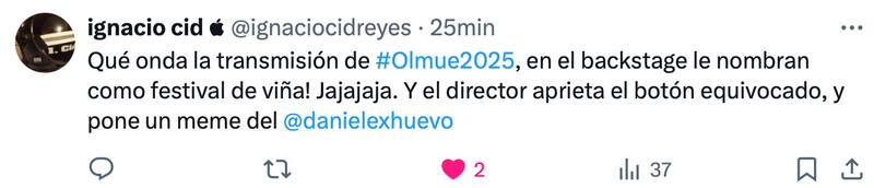 Vivió desliz en el Festival del Huaso de Olmué.