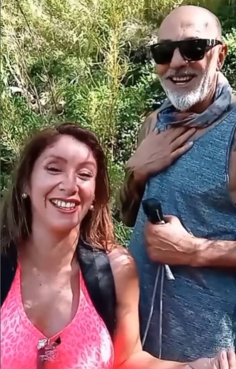 Angélica Sepúlveda llevó a hacer trekking a su pareja. Créditos: Instagram