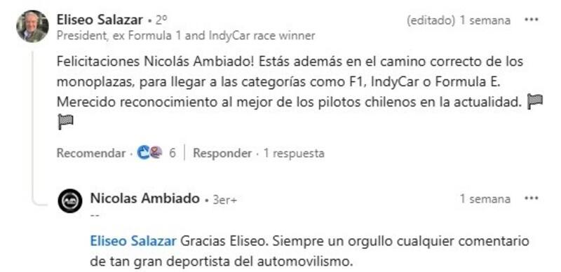 El único chileno en la historia de la F1 apoya a su posible "heredero".