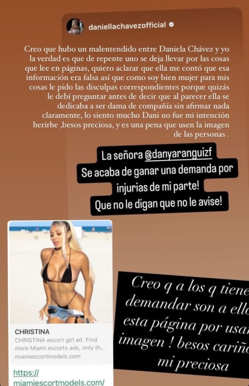 Historia de Daniela Aránguiz. Créditos: Instagram