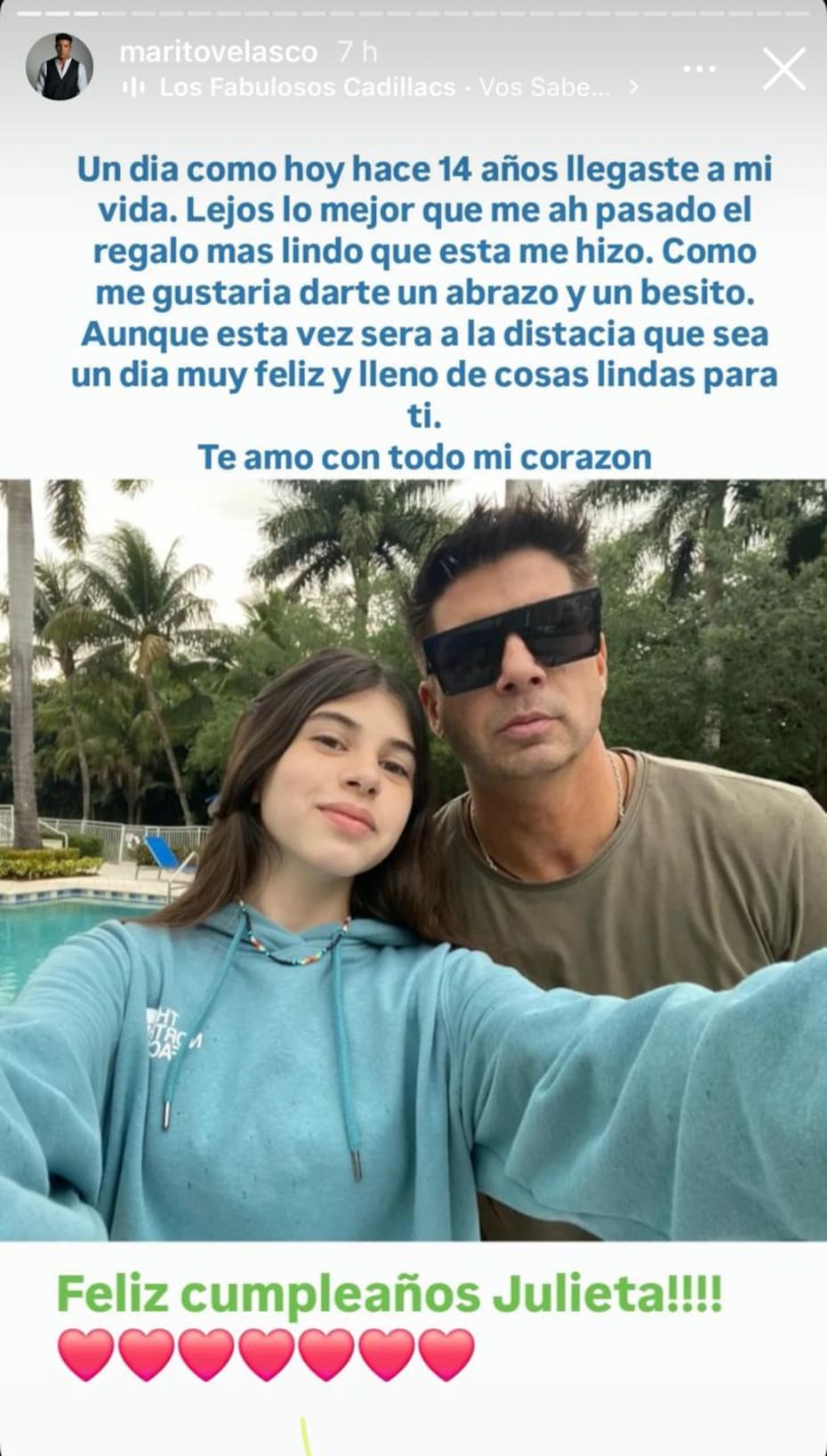 El conductor de TV e dedicó un mensaje de cumpleaños a su hija.