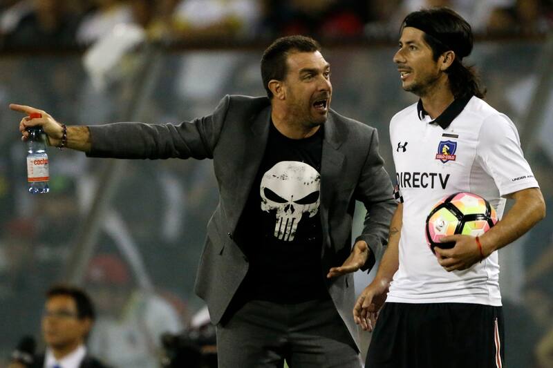 junto a Jaime Valdés en el partido de Colo Colo vs Palestino de 2017.