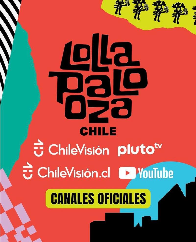Los canales oficiales de Lollapalooza Chile 2024 son Chilevisión y Pluto TV.