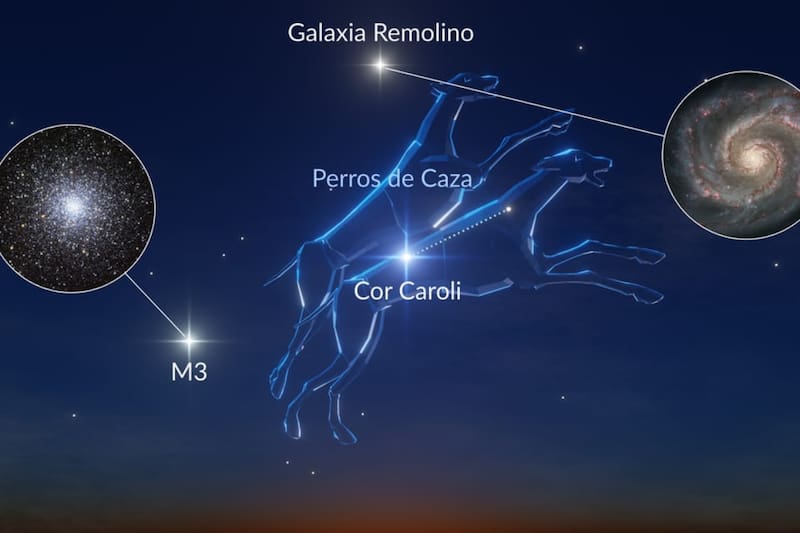 Su estrella más brillante es Cor Caroli.