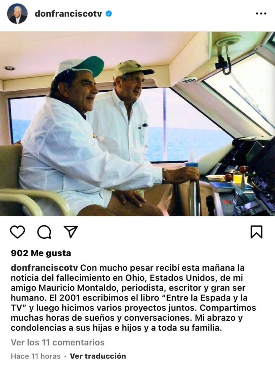Imagen publicada por Don Francisco, para memoras a su amigos, Mauricio Montaldo
