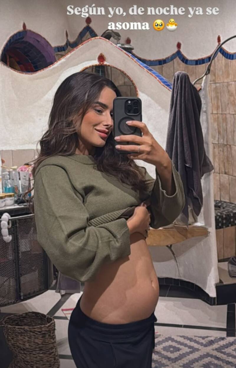 La argentina mostró su avanzada pancita de embarazo.