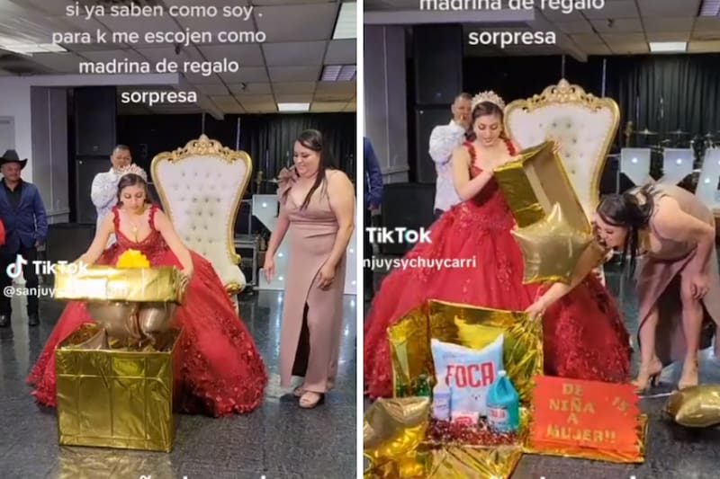 Regalan kit de lavado a quinceañera.