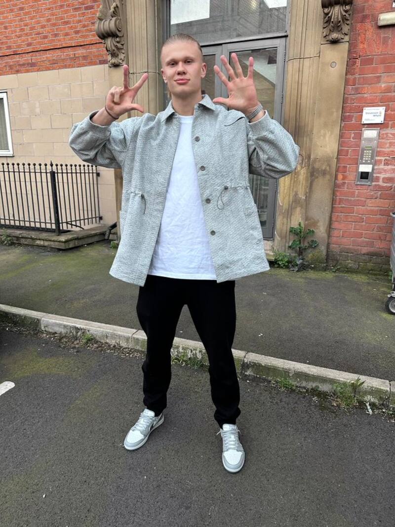 Erling Haaland celebró el hito conseguido en la Premier League.