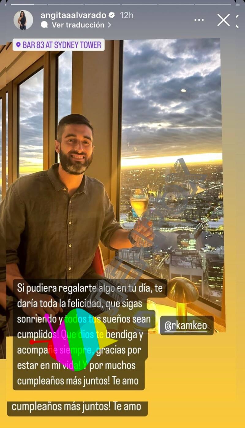 Rodolfo Kamke en las historias de Angie Alvarado / Créditos: Instagram