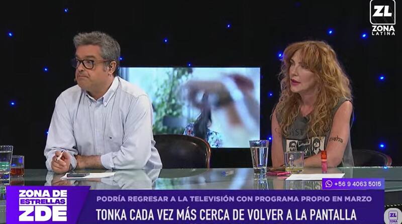 El periodista habló sobre el posible retorno de Tonka Tomicic a la TV. Créditos: Pantallazo Zona Latina