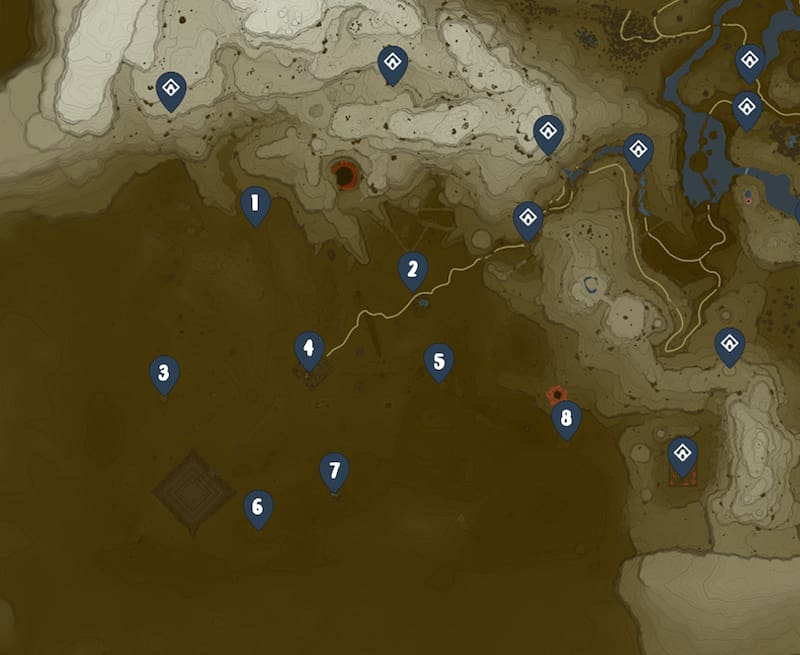 En el desierto de Gerudo de Zelda: Tears of the Kingdom encontrarás 8 Santuarios.Créditos: Tecno Game - IGN - Nintendo.