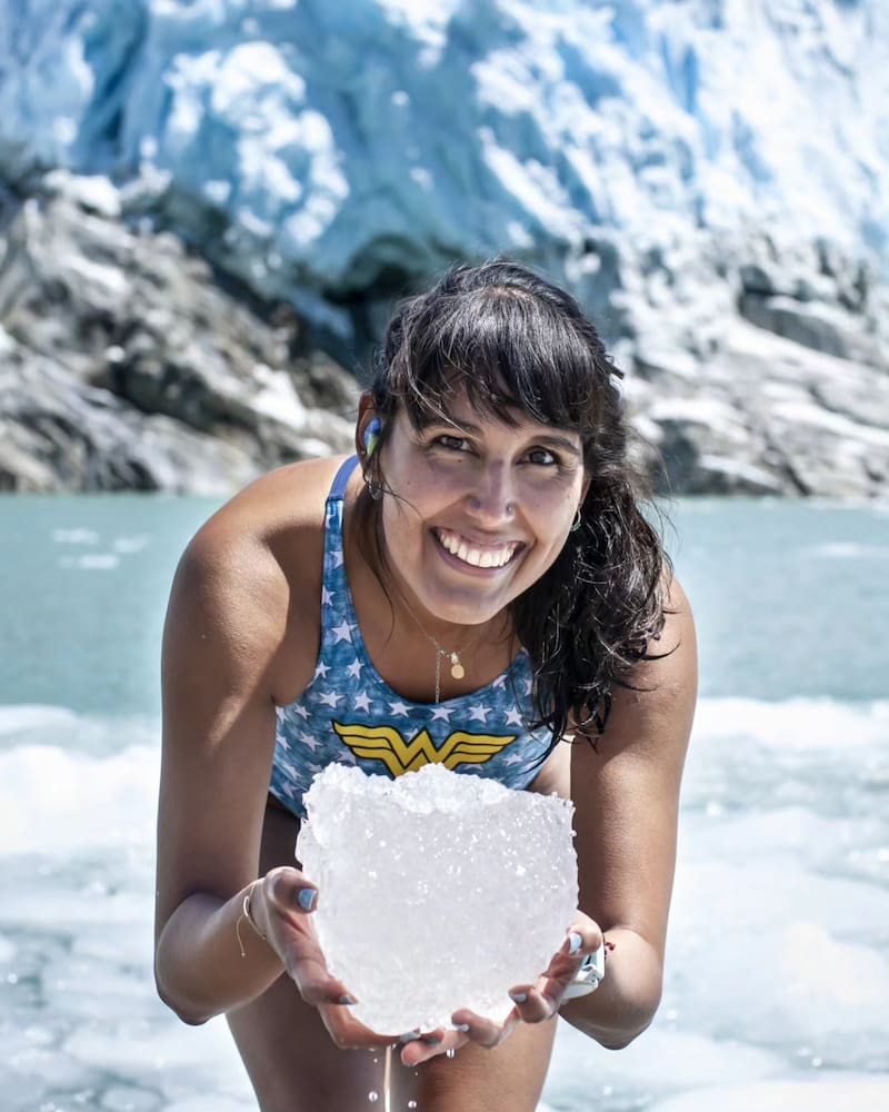 Bárbara Hernández, nadadora de aguas gélidas.