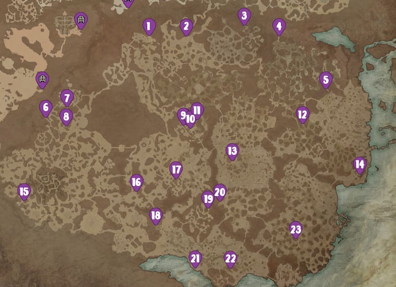 Estos son todos los dungeons en Mazmorras de Hawezar. Créditos: Tecno Game - BLizzard.