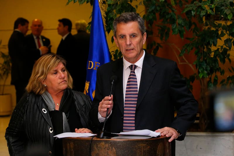 El diputado dio un punto de prensa en la Cámara de Diputados.