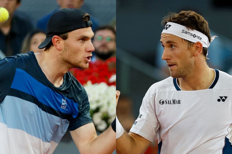 Casper Ruud y Jack Drapper jugarán la final en la Caja Mágica. Fotos: EFE.