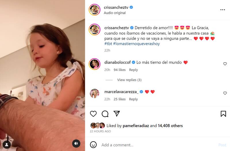 Cristián Sánchez compartió tierno registro de Gracia, su hija con Diana Bolocco