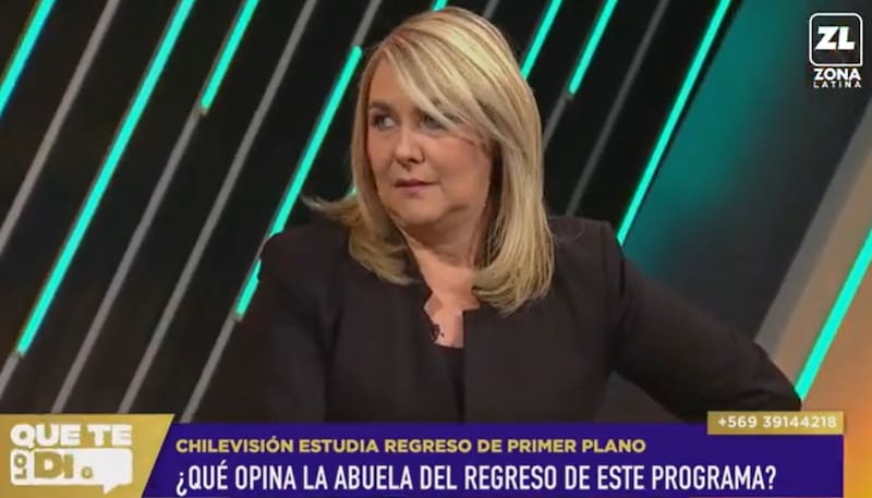 Pamela Jiles en "Que te lo digo". Pantallazo Zona Latina