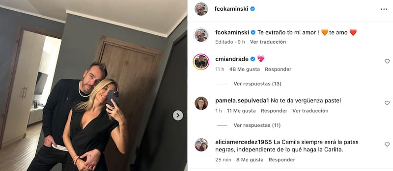 Francisco Kaminski reafirmó su amor por Camila Andrade.