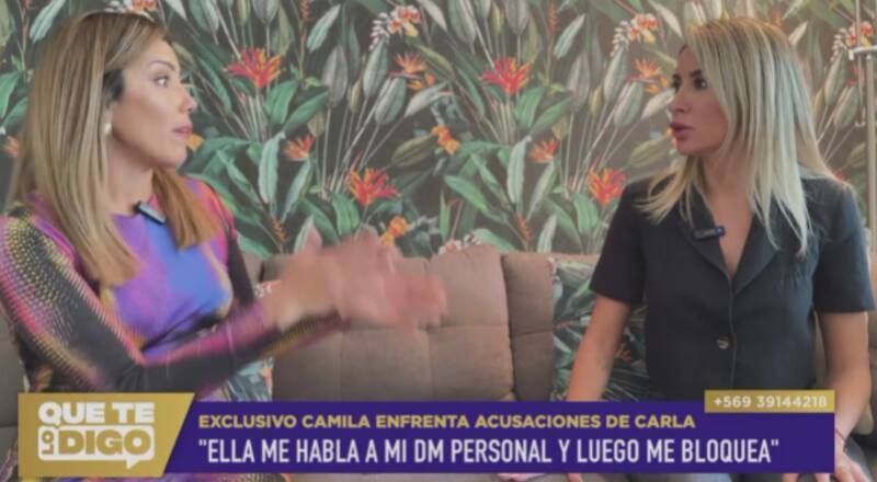 Camila Andrade en la entrevista exclusiva que realizó en el programa "Que te lo digo"