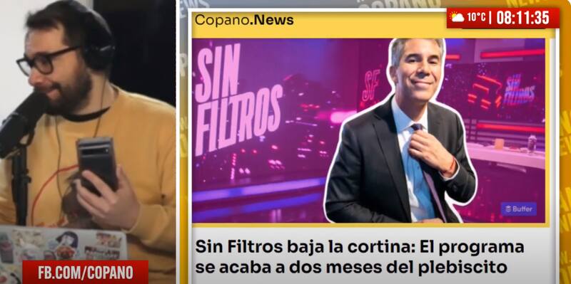 Nicolás Copano y las razones del final de "Sin Filtros".