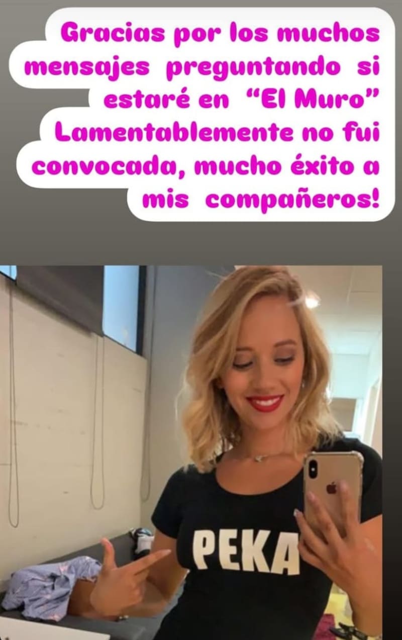 La actriz no será parte de "Detrás del Muro". Créditos: Instagram