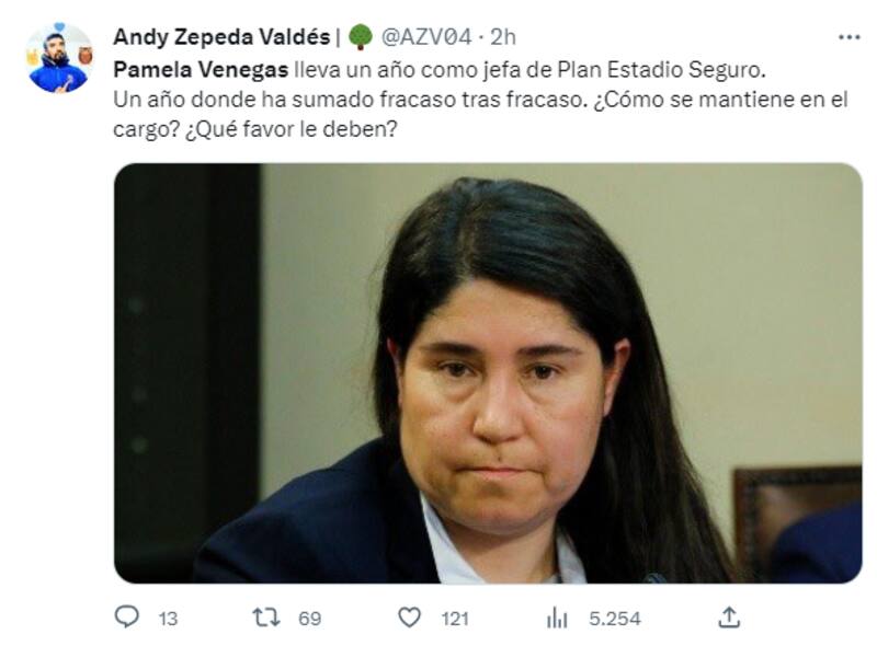 Pamela Venegas ha sido criticada por su función en Estadio Seguro