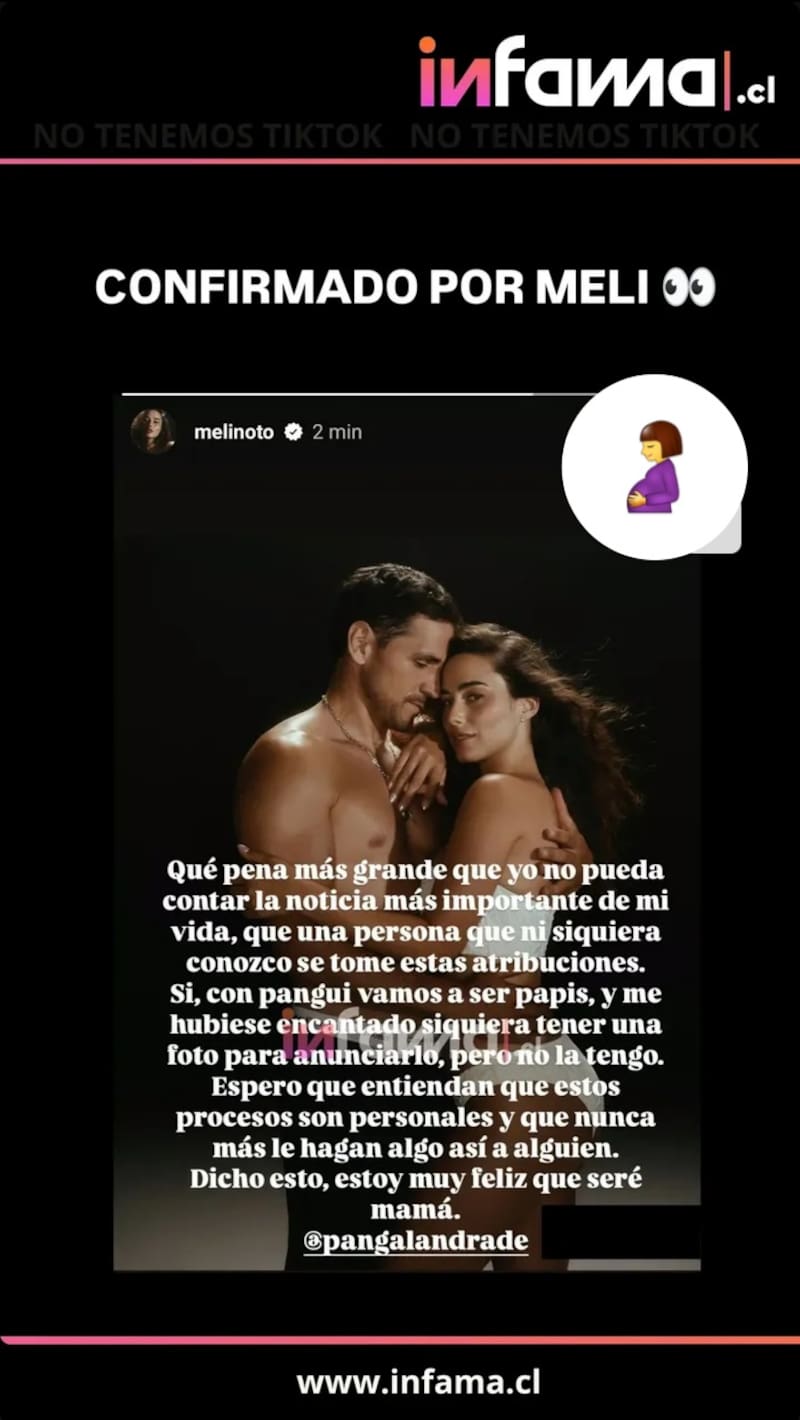 La influencer ser expresó a través de una historia de Instagram, la cual borró en poco tiempo. Créditos Captura: Instagram Infama.