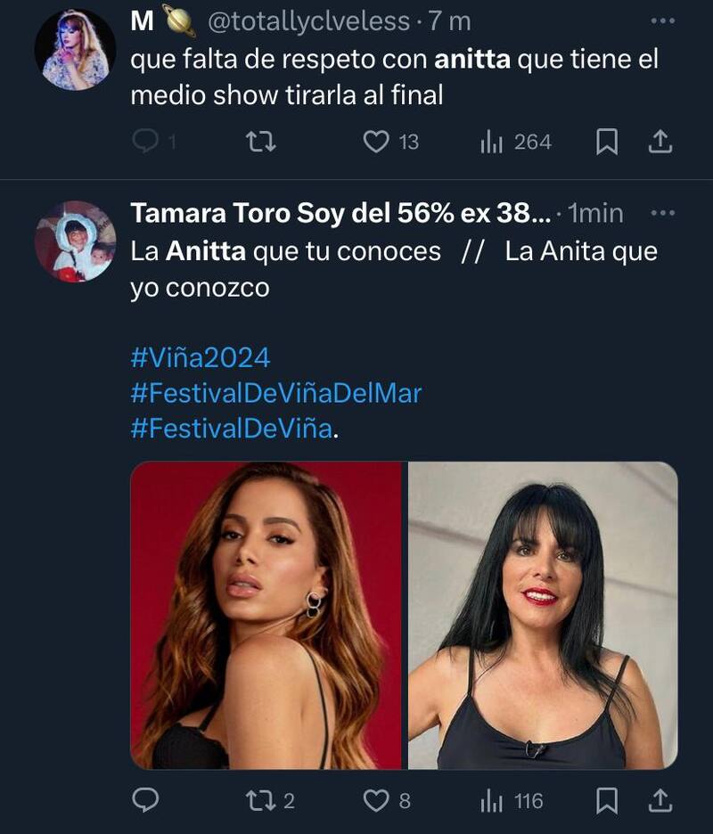 Comentarios al show de Anitta.