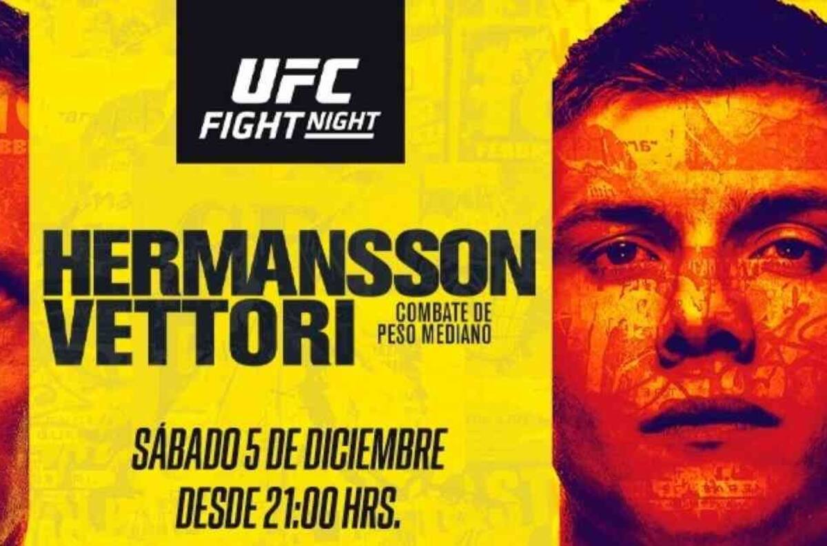 UFC Fight Night: Hora y dónde ver por TV el combate entre Jack Hermansson y Marvin Vettori