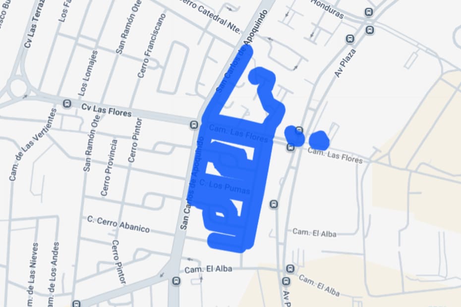 Sector afectado por el corte de luz.