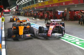 VIDEO | ¡Se equivocó, lo hizo mal! El insólito accidente de Leclerc con Norris en la Fórmula 1