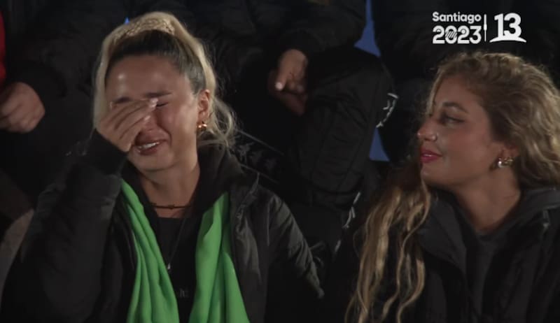 Guarén se mostró muy afectada tras eliminación de Simón de la Costa. Foto: Canal 13.