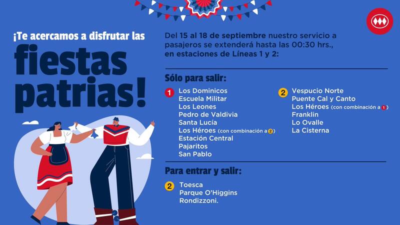 Estas son las estaciones de la red que funcionarán con extensión horaria este fin de semana largo.