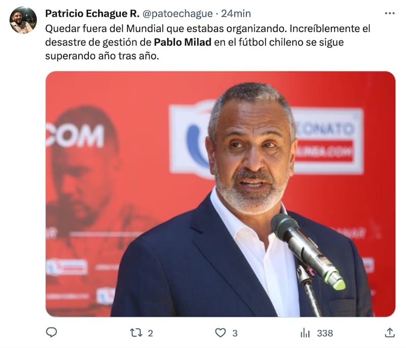 Hinchas de La Roja lapidan a Pablo Milad, presidente de la ANFP.