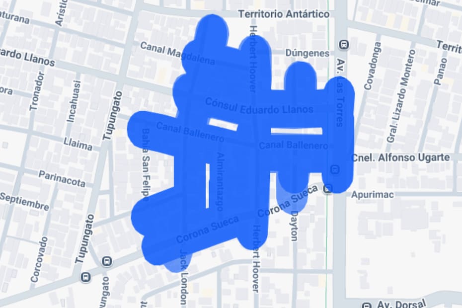 Sector afectado por el corte de luz.