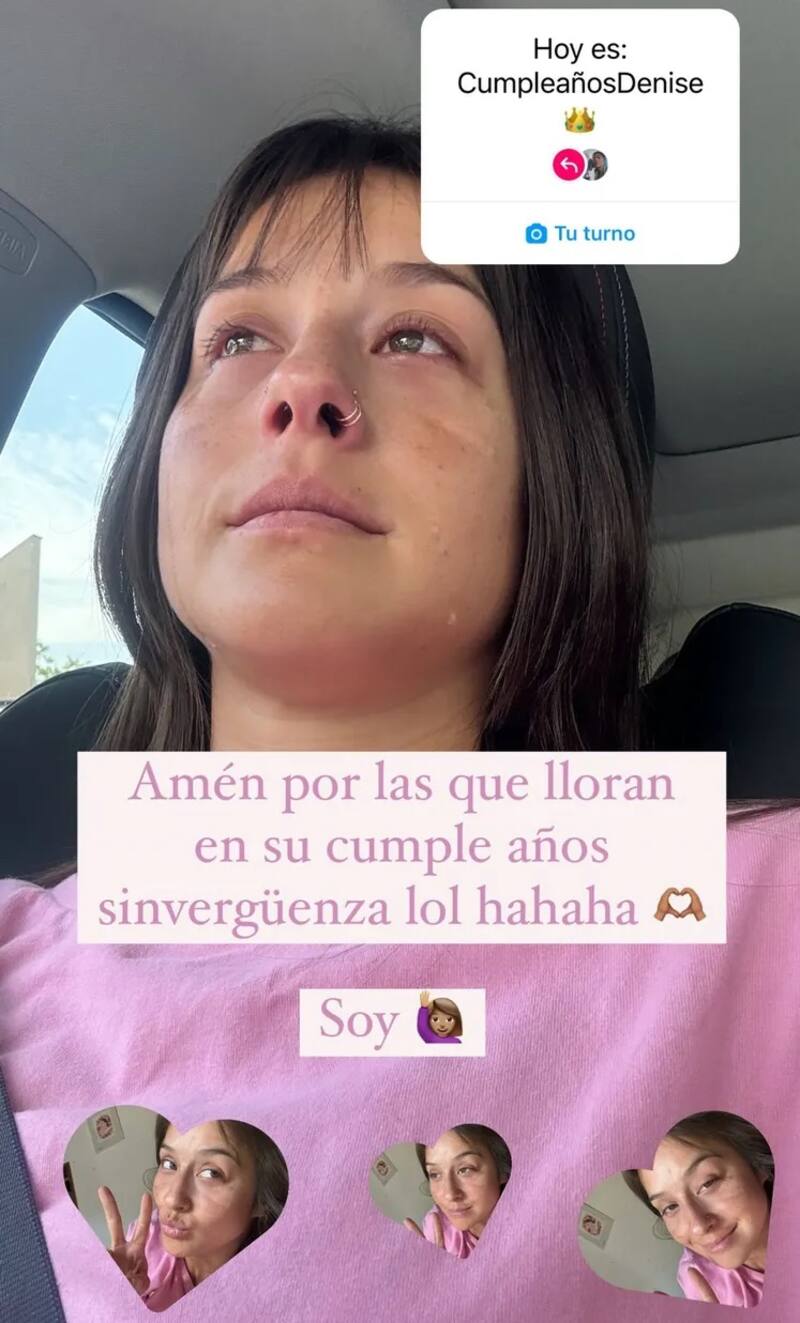 Denise Rosenthal lloró en su cumpleaños. Créditos: Instagram