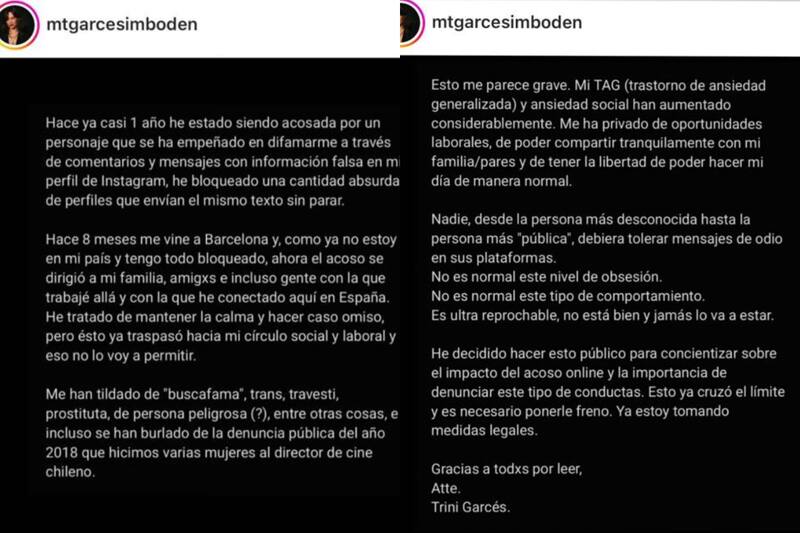 Trinidad Garcés lleva un año aguantando el acoso constante.