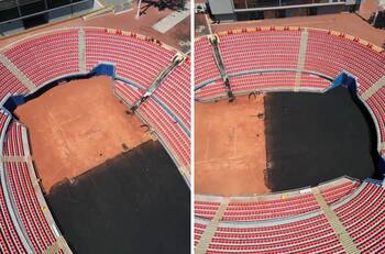 Comenzó la transformación de la cancha del Court Central para Copa Davis